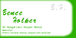 bence holper business card